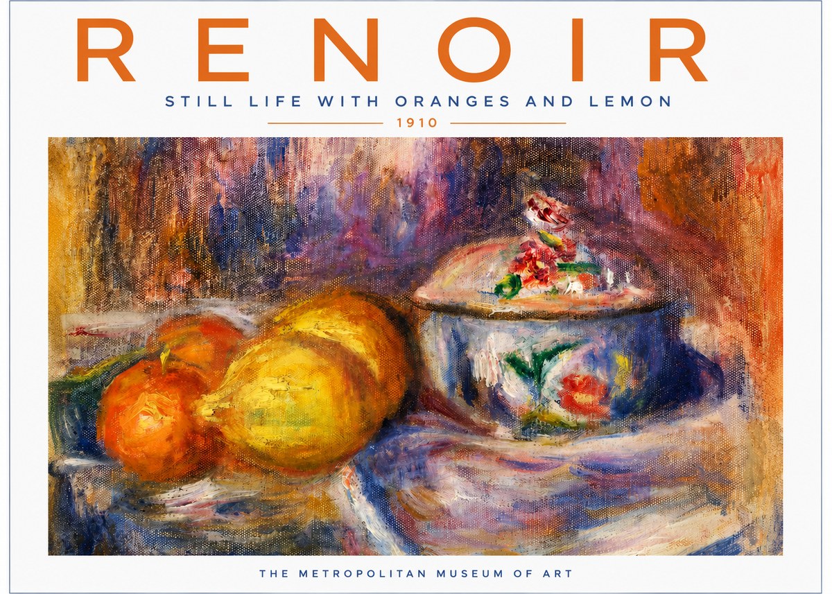 Renoir Still Life with Oranges and Lemon No2 - Póster