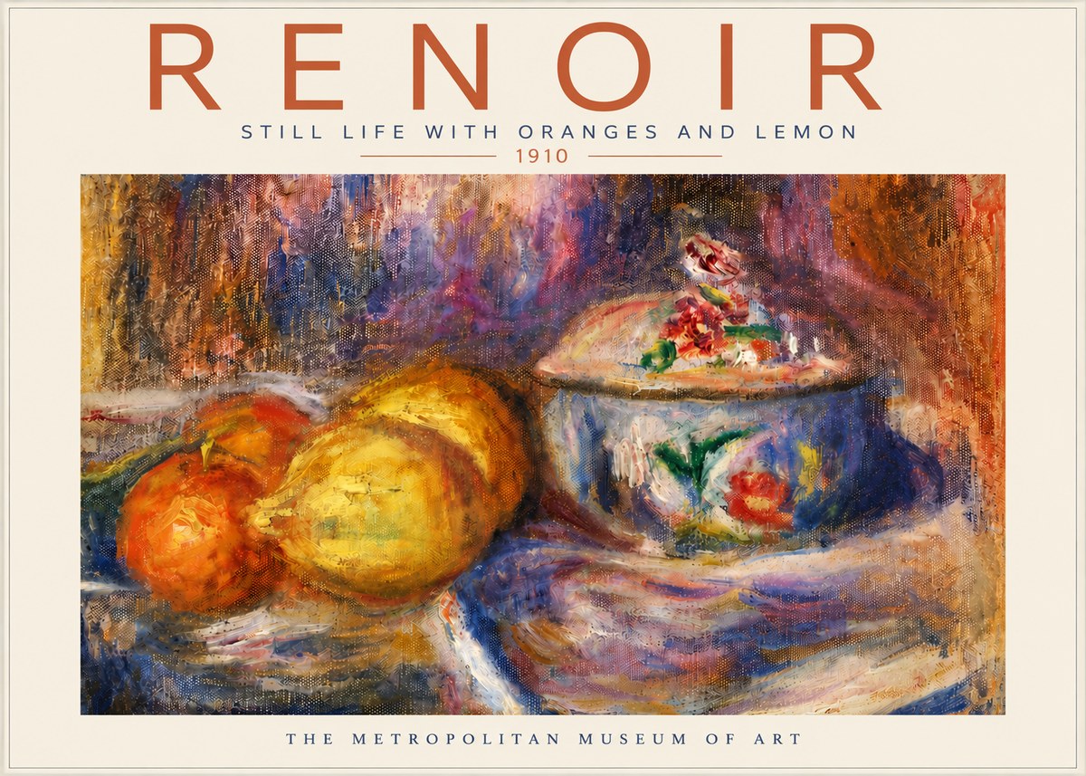 Renoir Still Life with Oranges and Lemon No4 - Póster