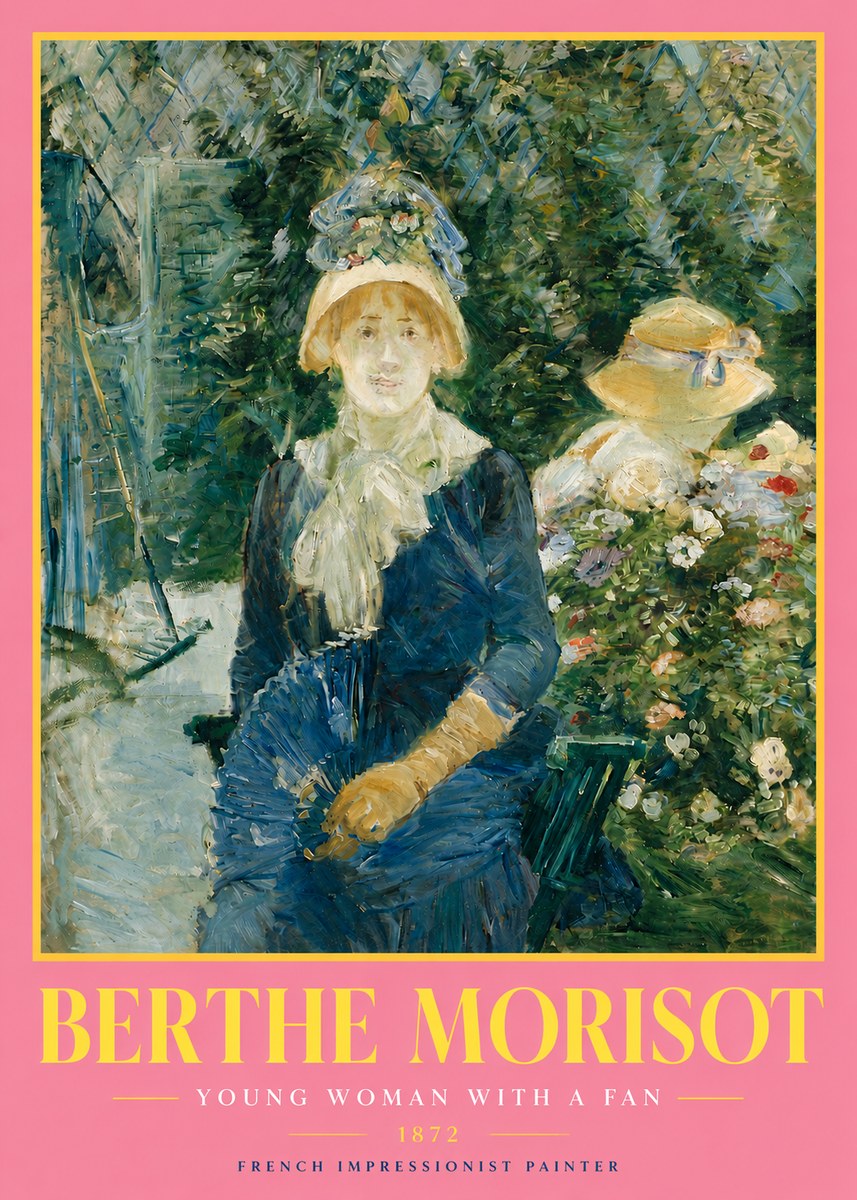 Berthe Morisot Young Woman with a Fan I No4 - Póster
