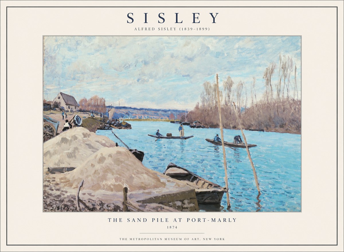 Sisley The Sand Pile at Port-marly No1 - Póster