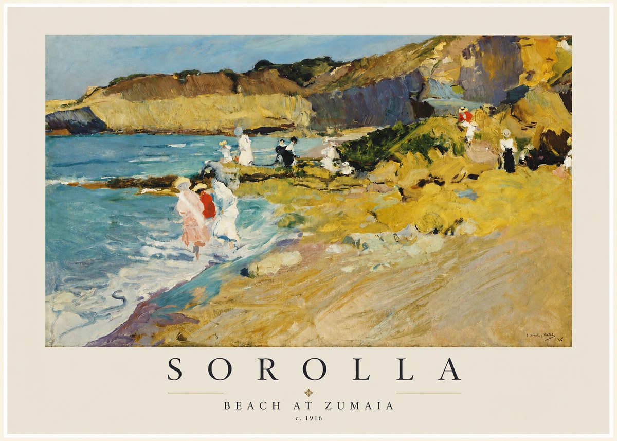 Sorolla Beach at Zumaia No3 - Póster