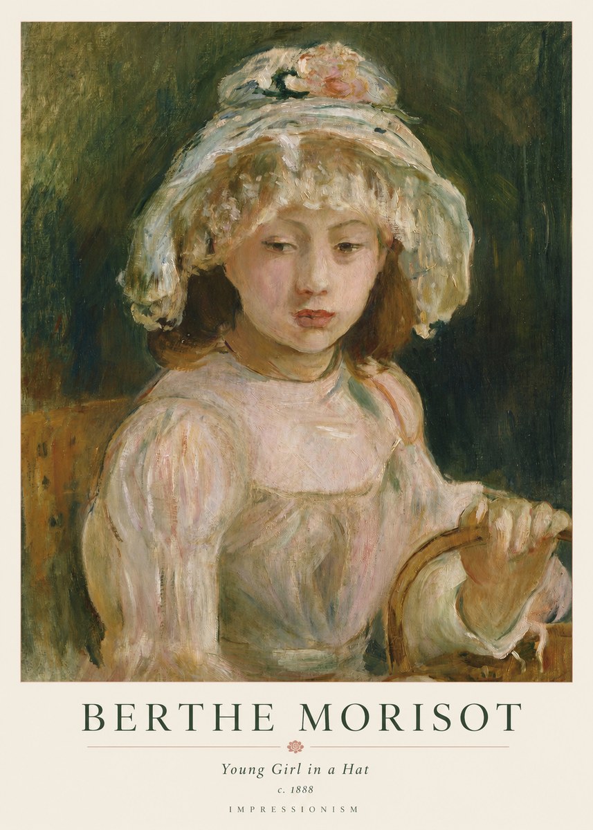 Berthe Morisot Young Girl in a Hat No1 - Póster