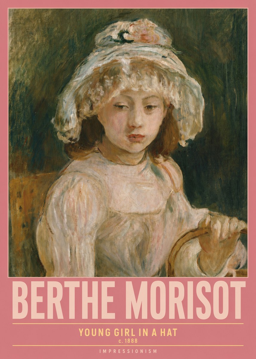 Berthe Morisot Young Girl in a Hat No2 - Póster