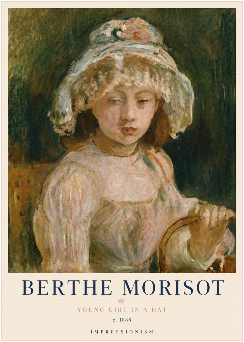 Berthe Morisot Young Girl in a Hat No3 - Póster