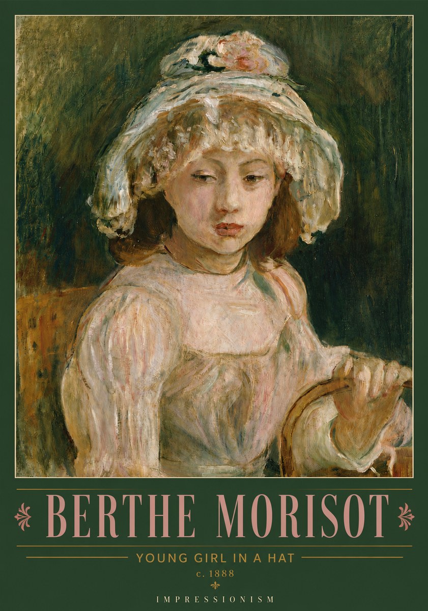 Berthe Morisot Young Girl in a Hat No4 - Póster