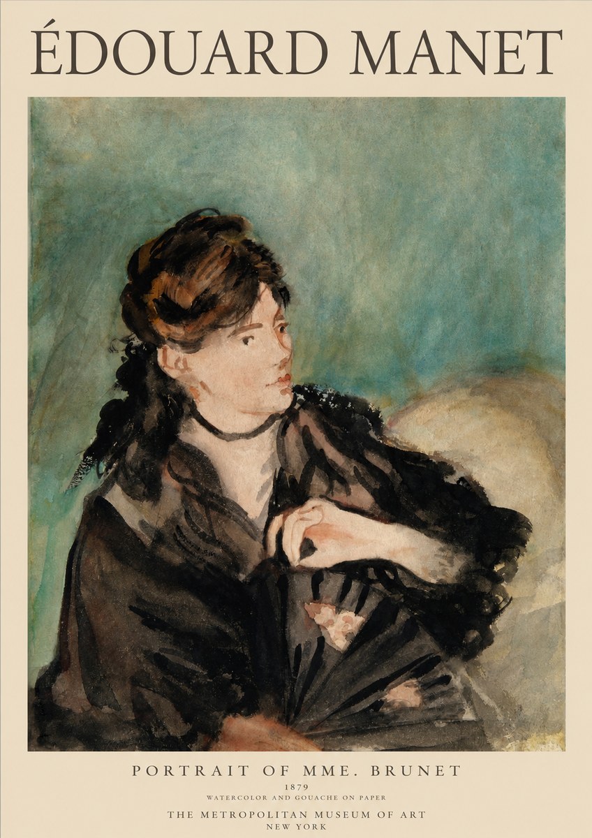 Édouard Manet Portrait of Mme. Brunet No1 - Póster