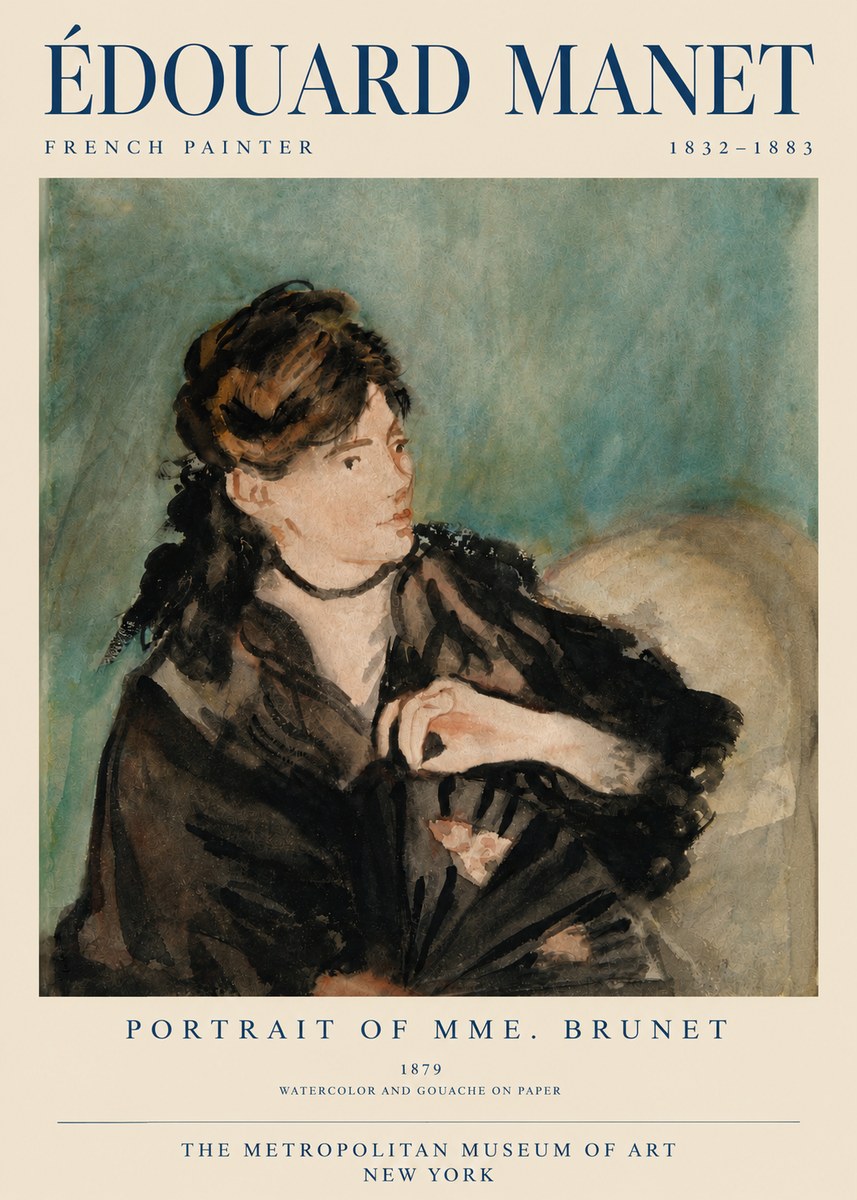 Édouard Manet Portrait of Mme. Brunet No4 - Póster