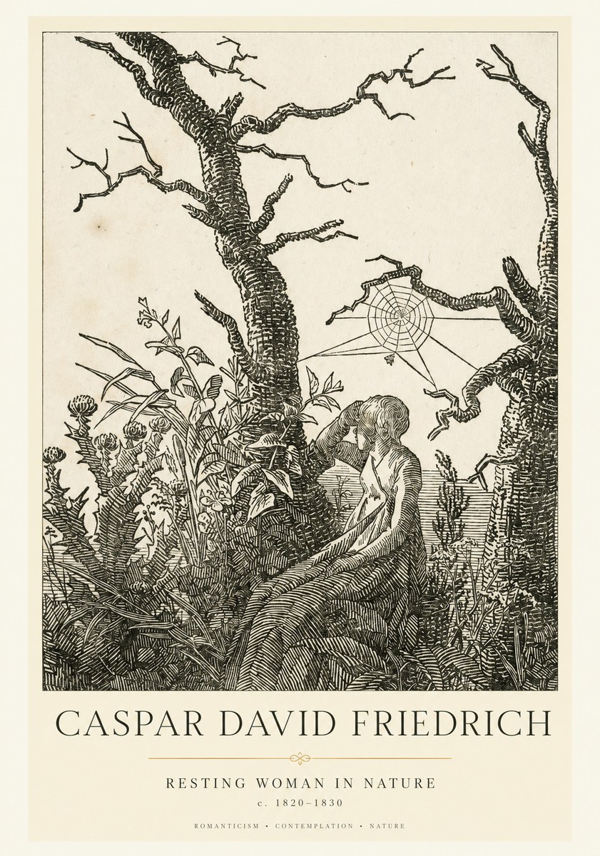 Caspar David Friedrich Resting Woman in Nature No1 - Póster