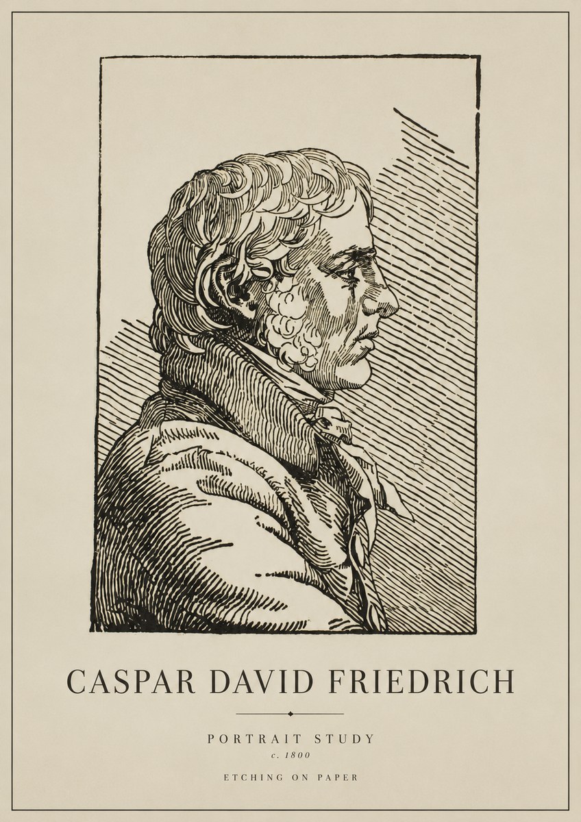 Caspar David Friedrich Portrait Study No1 - Póster