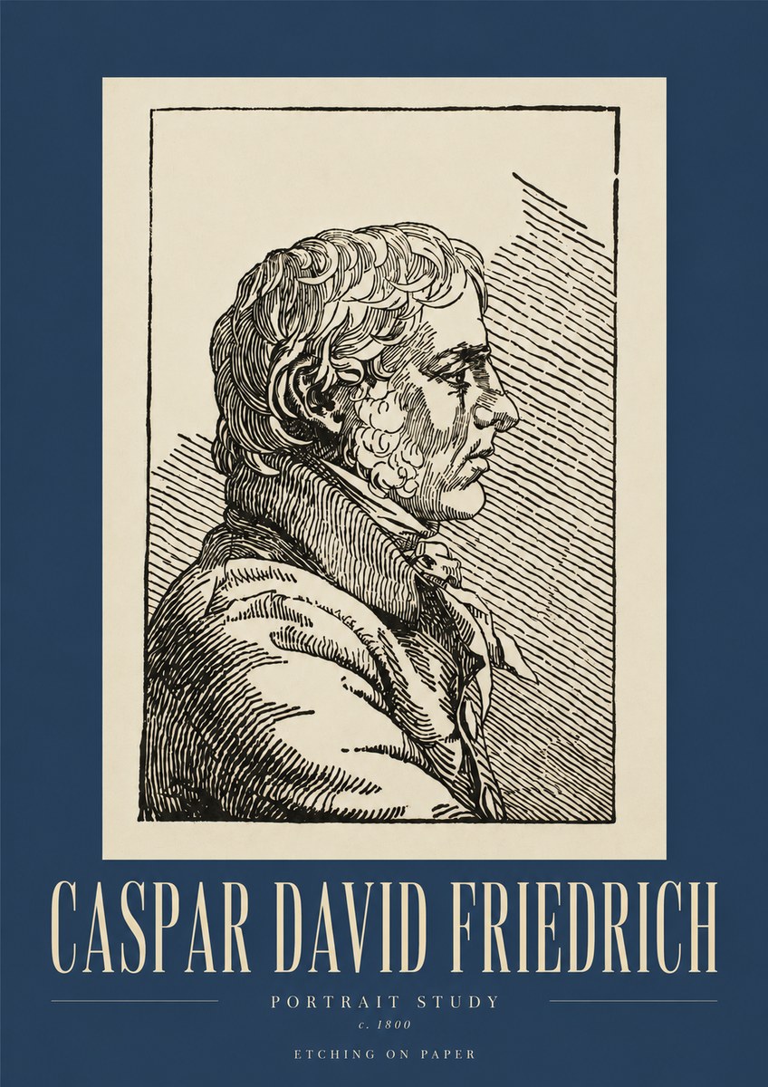 Caspar David Friedrich Portrait Study No3 - Póster