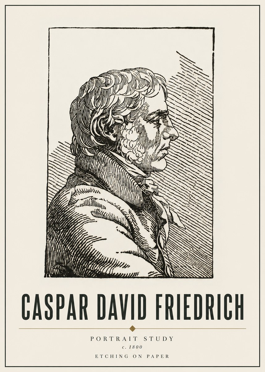 Caspar David Friedrich Portrait Study No4 - Póster