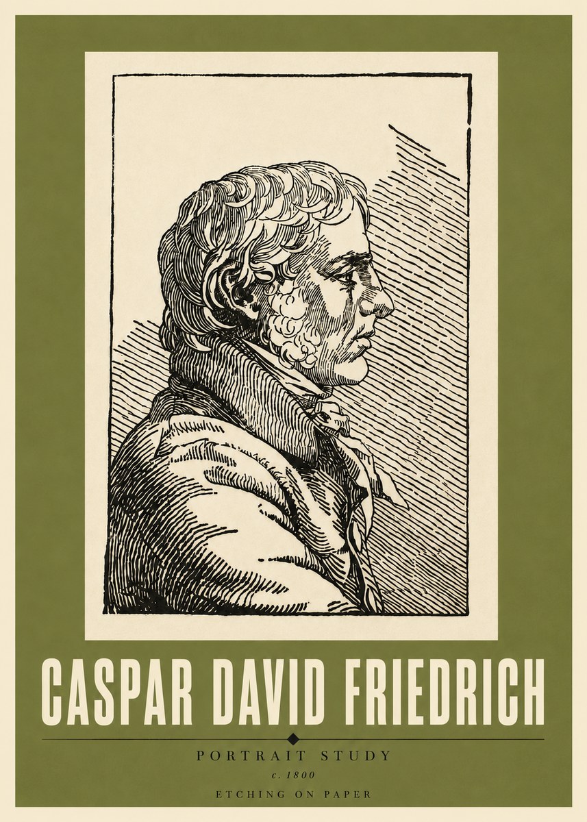 Caspar David Friedrich Portrait Study No5 - Póster