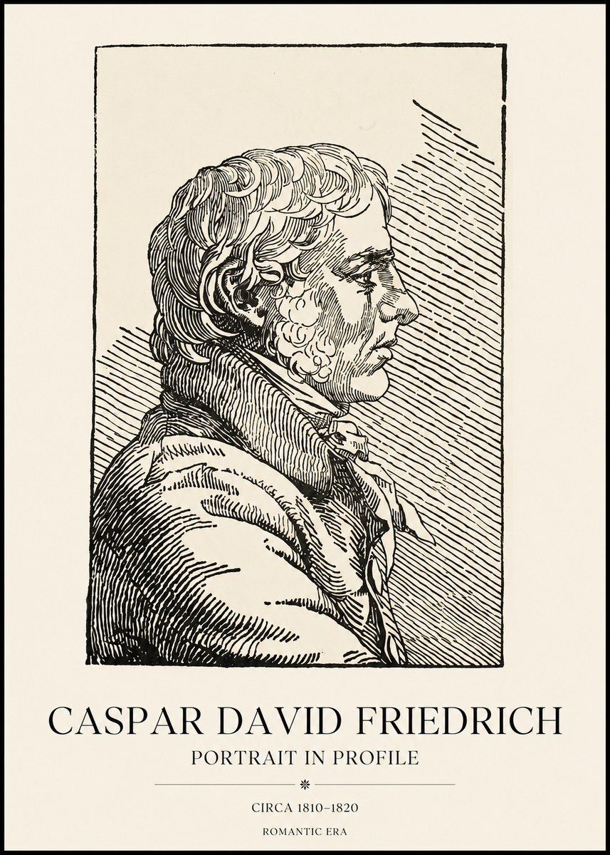Caspar David Friedrich Portrait Study No6 - Póster