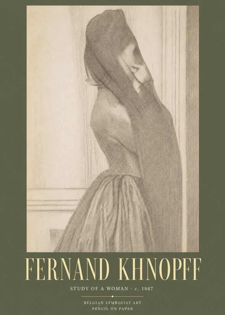 Fernand Khnopff Study of a Woman No3 - Póster