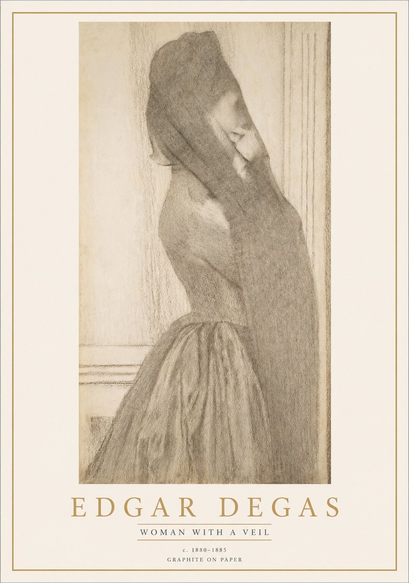 Edgar Degas Woman with a Veil No1 - Póster