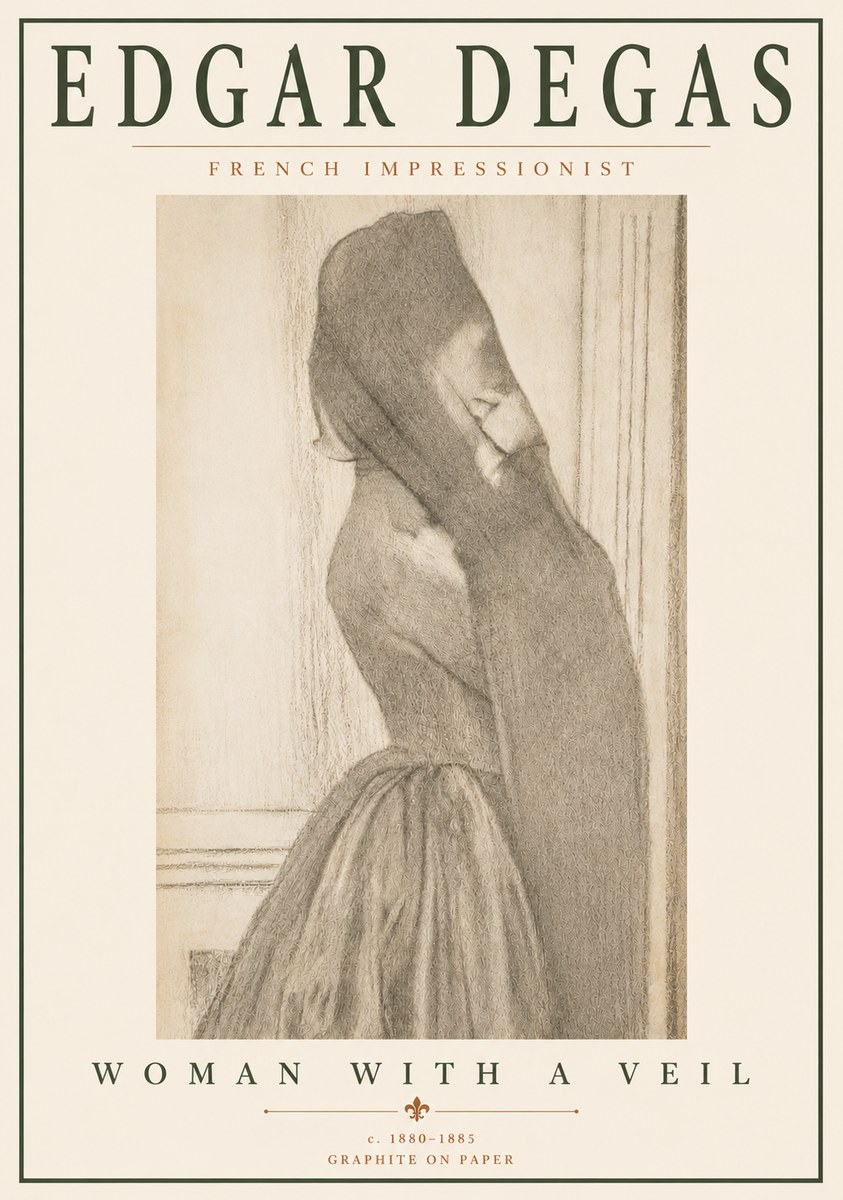 Edgar Degas Woman with a Veil No6 - Póster