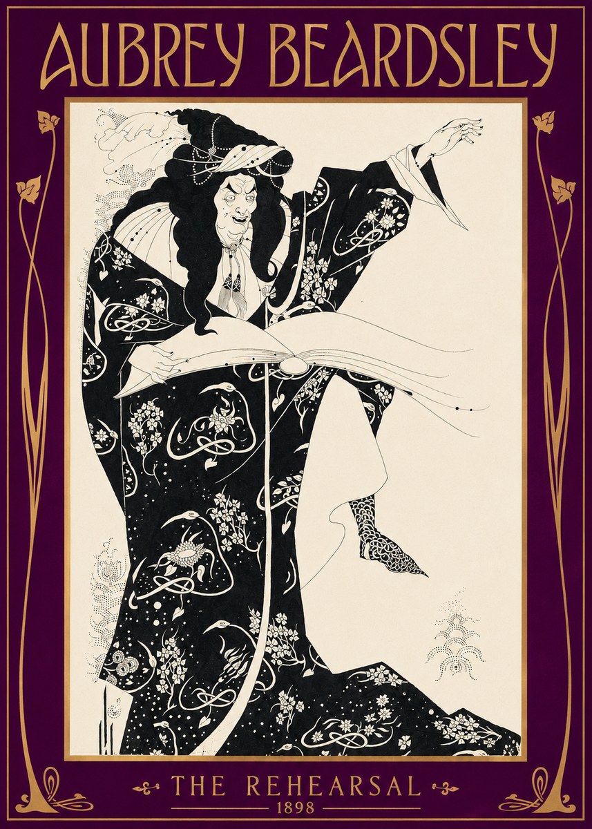 Aubrey Beardsley The Rehearsal No2 - Póster