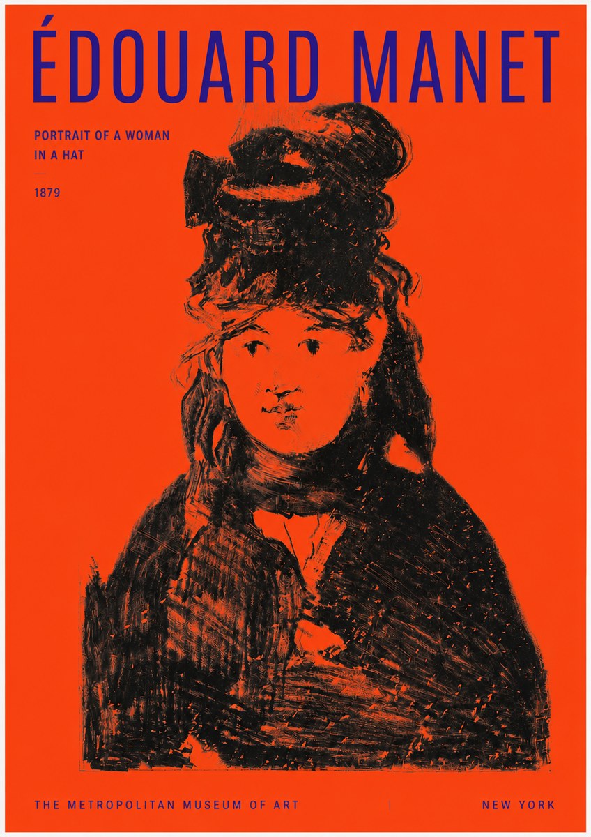 Édouard Manet Portrait of a Woman in a Hat No2 - Póster