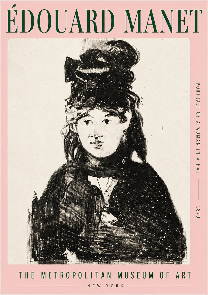 Édouard Manet Portrait of a Woman in a Hat No3 - Póster