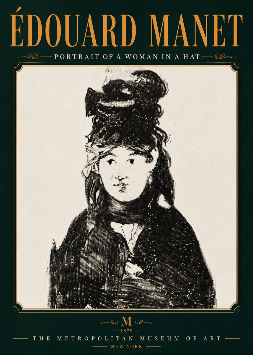 Édouard Manet Portrait of a Woman in a Hat No6 - Póster
