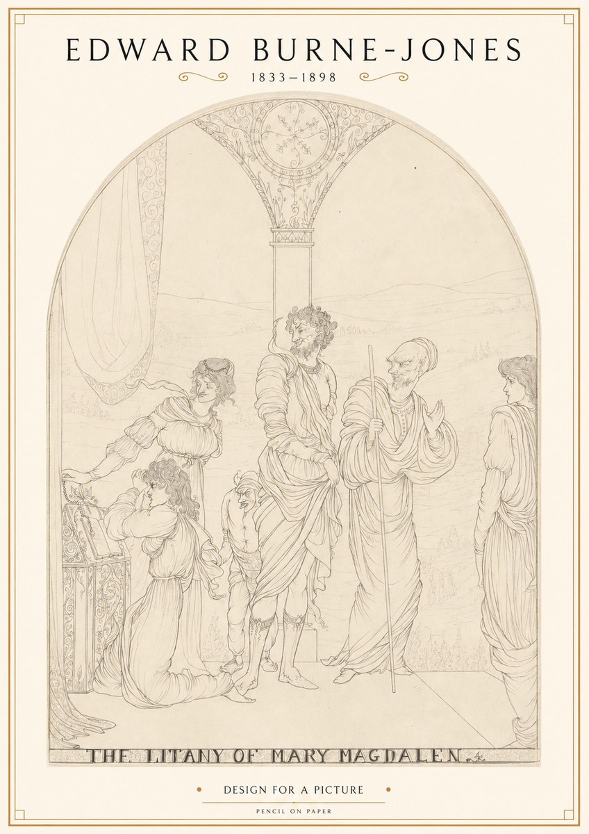 Edward Burne-Jones The Litany of Mary Magdalen No1 - Póster