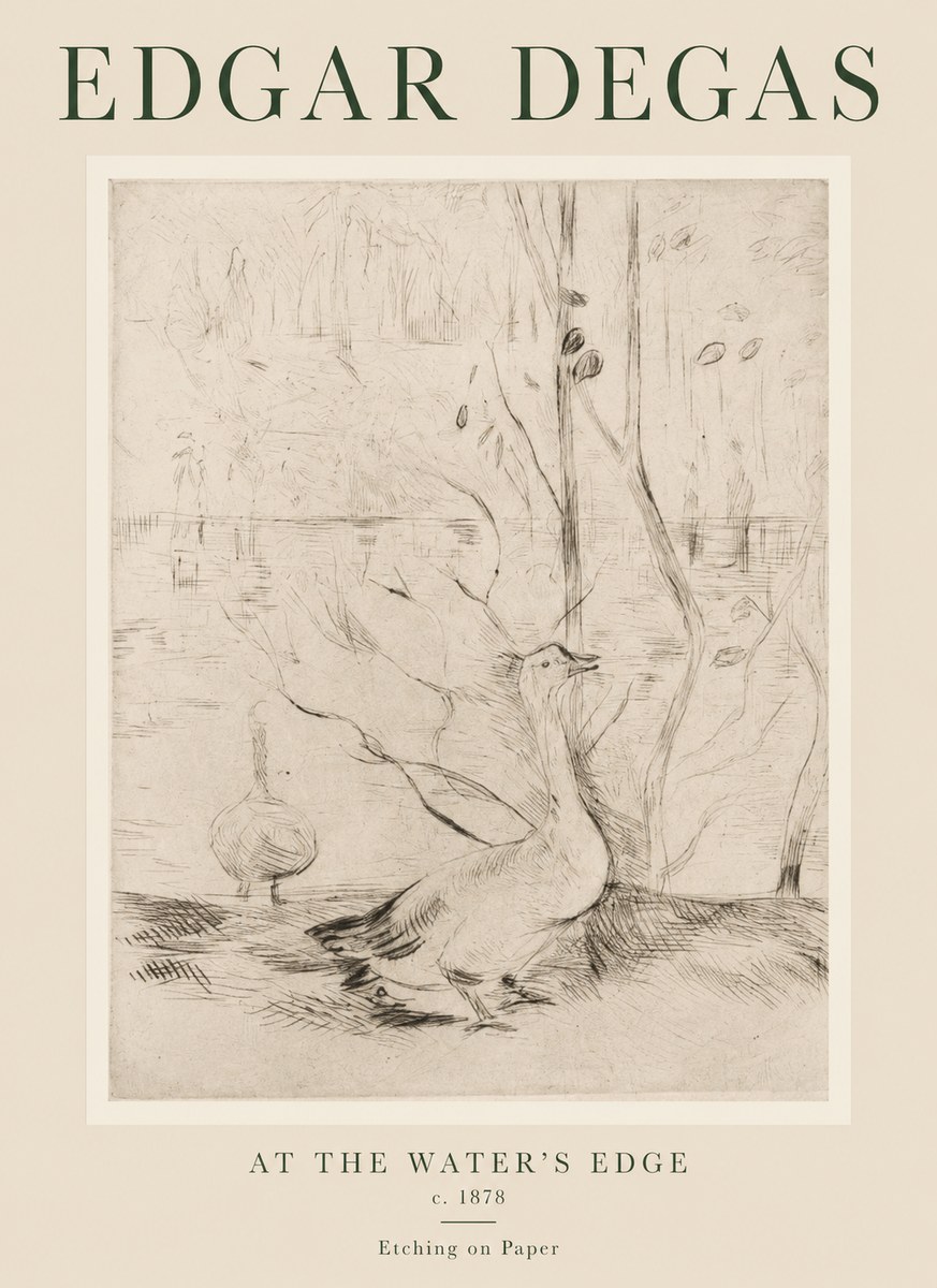 Edgar Degas At the Water's Edge No1 - Póster