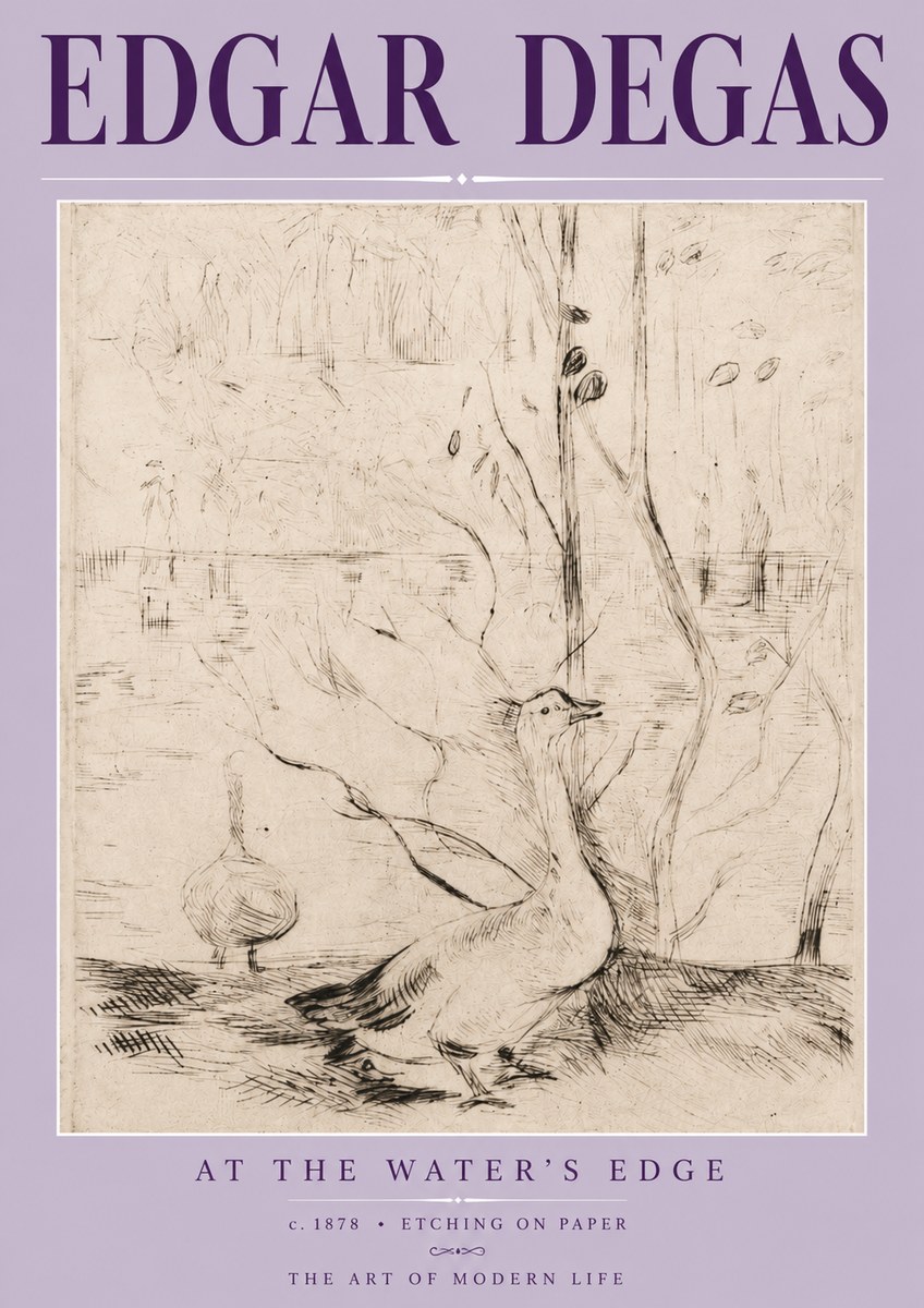 Edgar Degas At the Water's Edge No3 - Póster