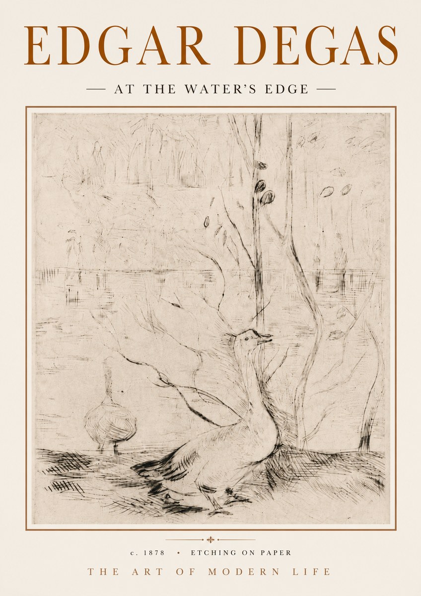Edgar Degas At the Water's Edge No5 - Póster