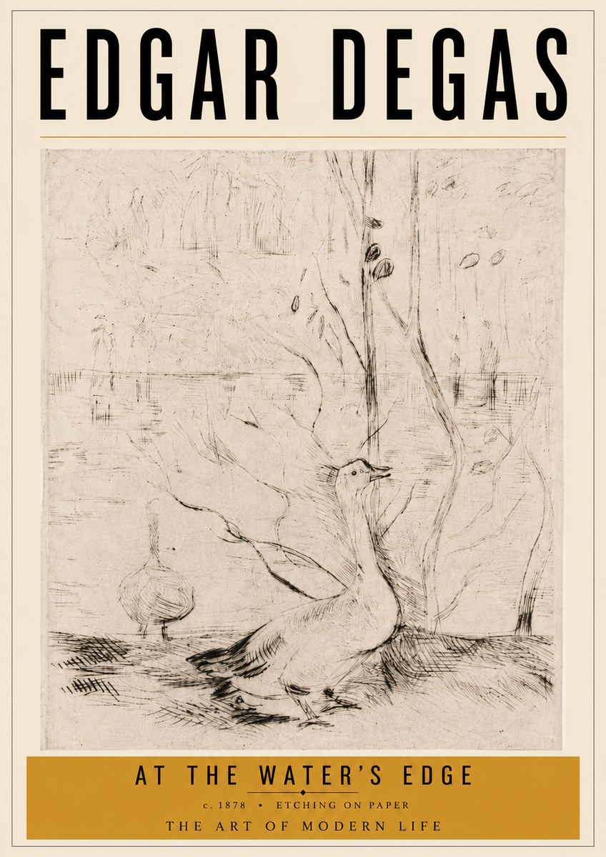 Edgar Degas At the Water's Edge No6 - Póster