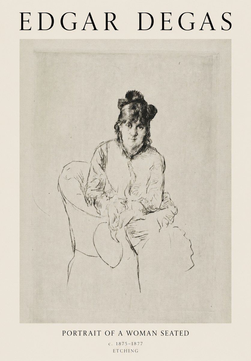 Edgar Degas Portrait of a Woman Seated No1 - Póster