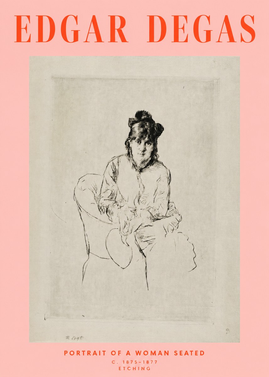 Edgar Degas Portrait of a Woman Seated No2 - Póster