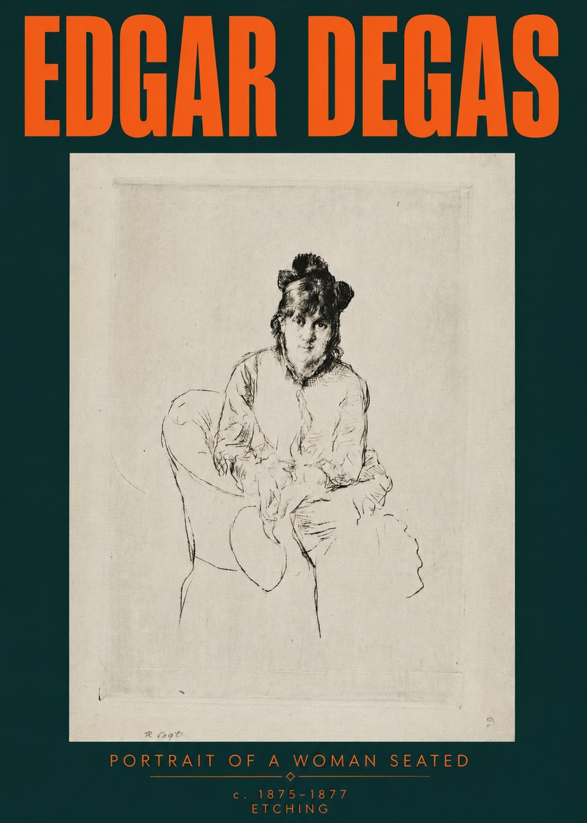 Edgar Degas Portrait of a Woman Seated No3 - Póster