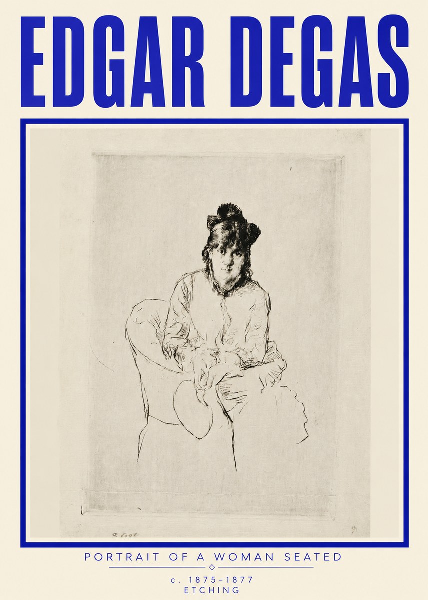 Edgar Degas Portrait of a Woman Seated No4 - Póster