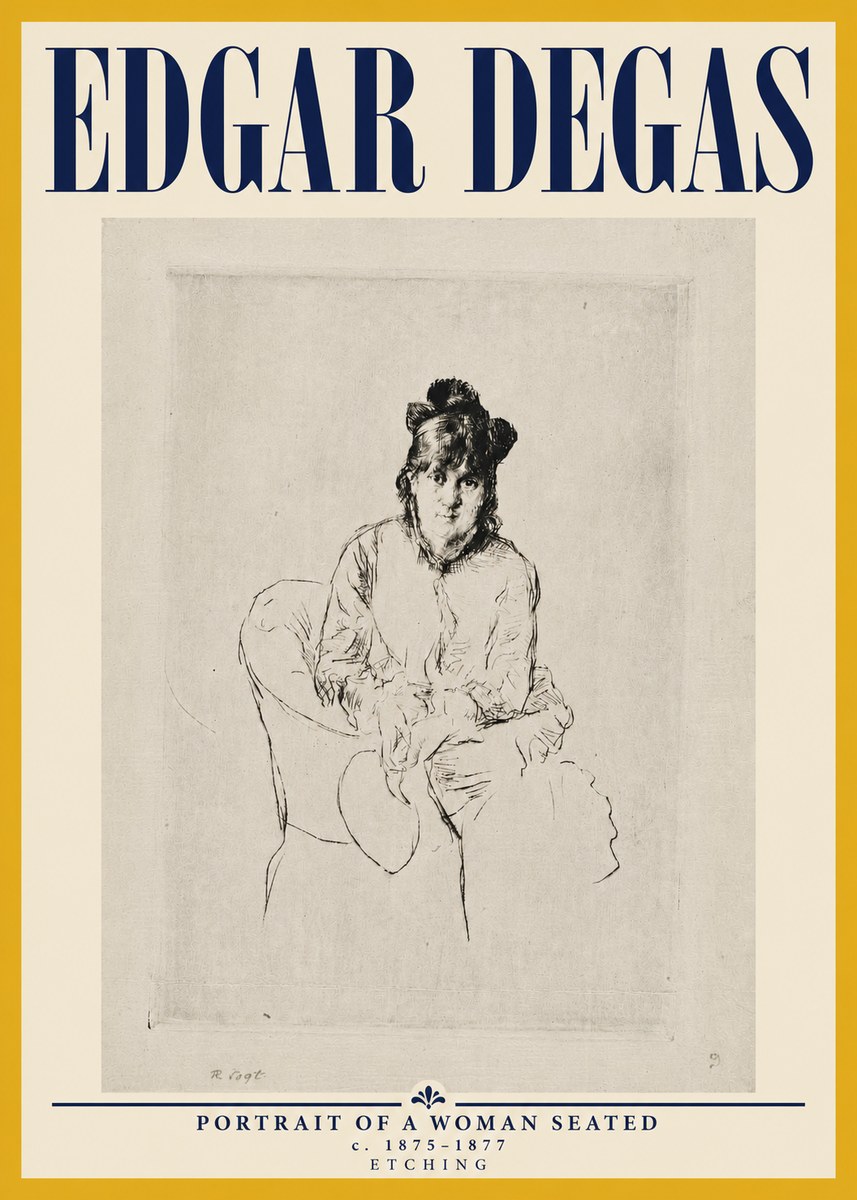 Edgar Degas Portrait of a Woman Seated No5 - Póster