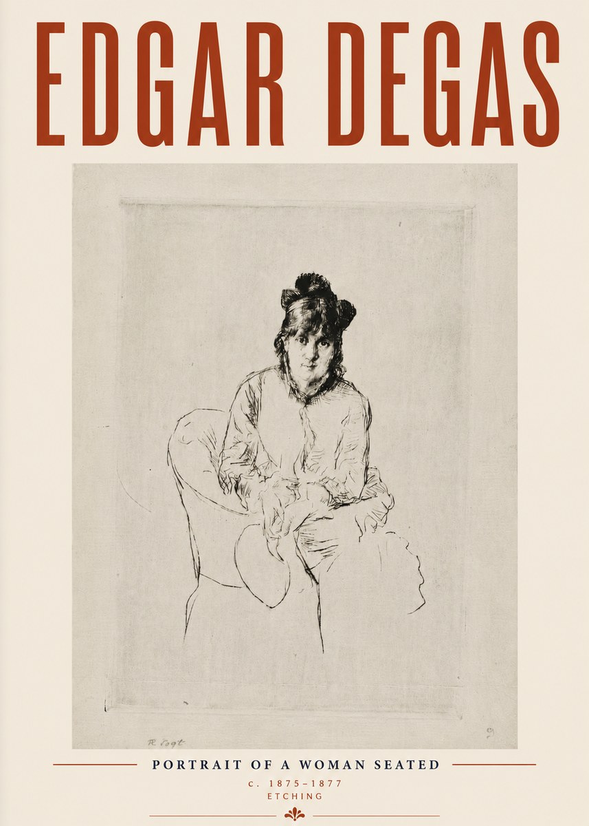 Edgar Degas Portrait of a Woman Seated No6 - Póster