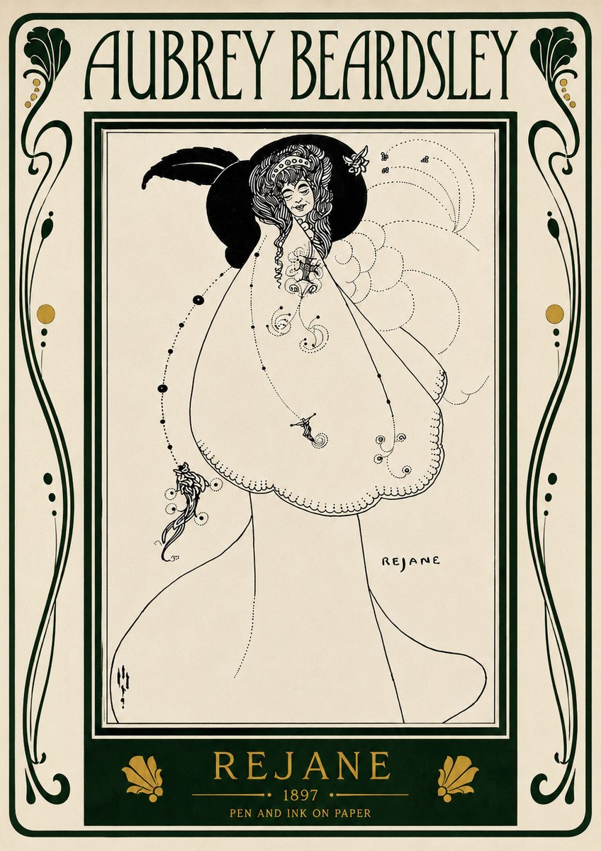 Aubrey Beardsley Rejane I No4 - Póster