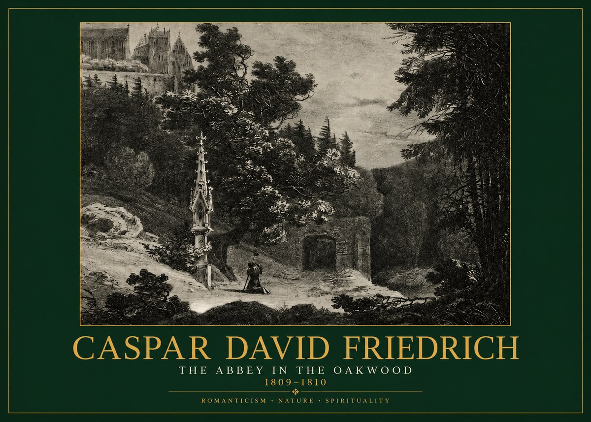 Caspar David Friedrich The Abbey in the Oakwood No2 - Póster