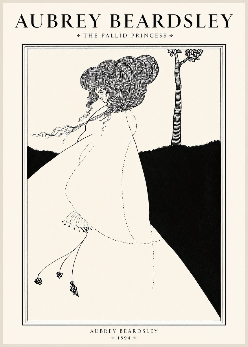Aubrey Beardsley The Pallid Princess No1 - Póster