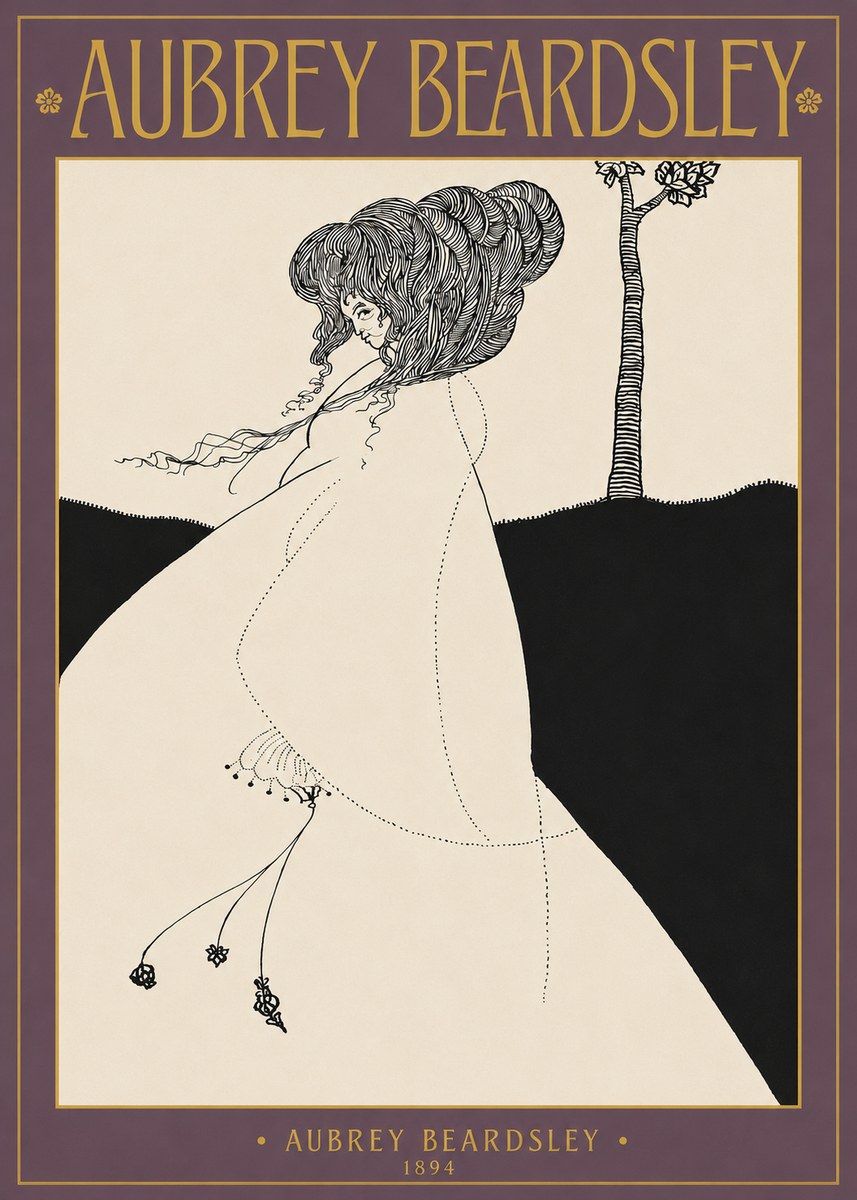 Aubrey Beardsley The Pallid Princess No2 - Póster