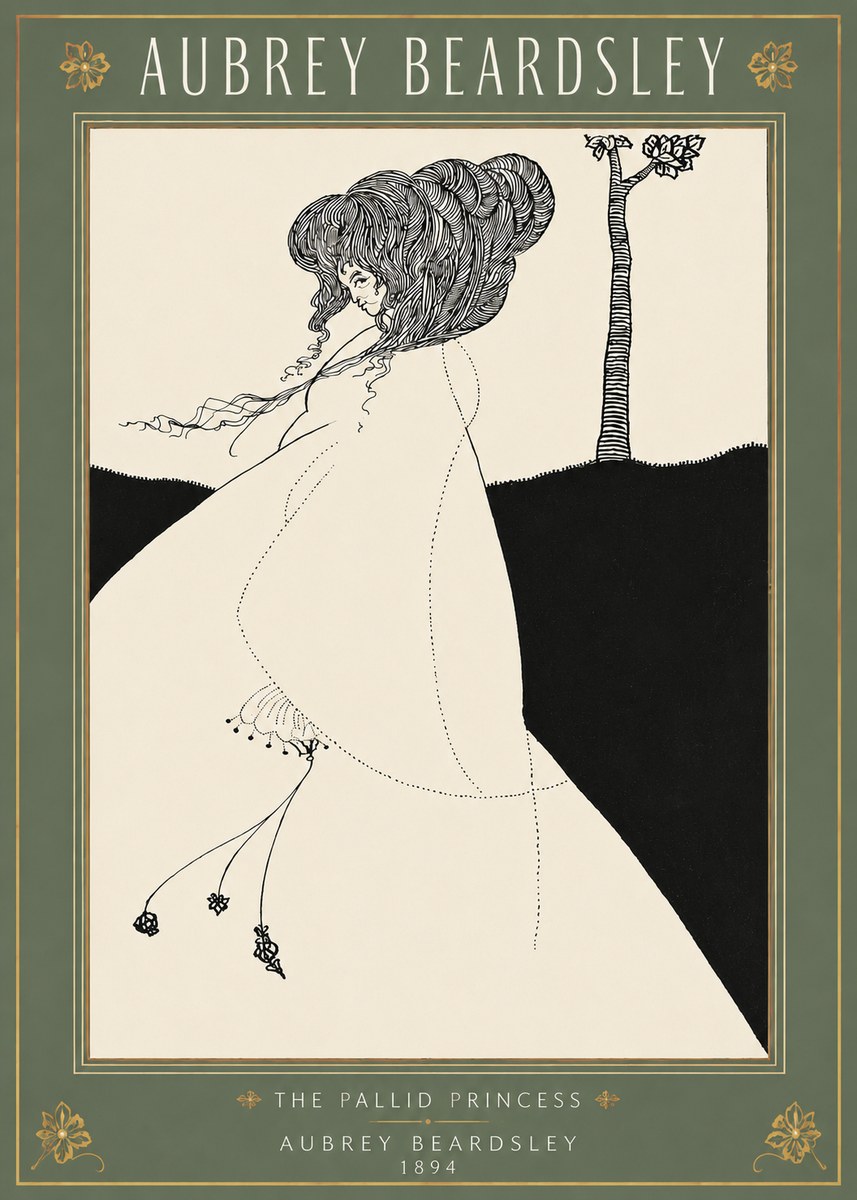 Aubrey Beardsley The Pallid Princess No3 - Póster