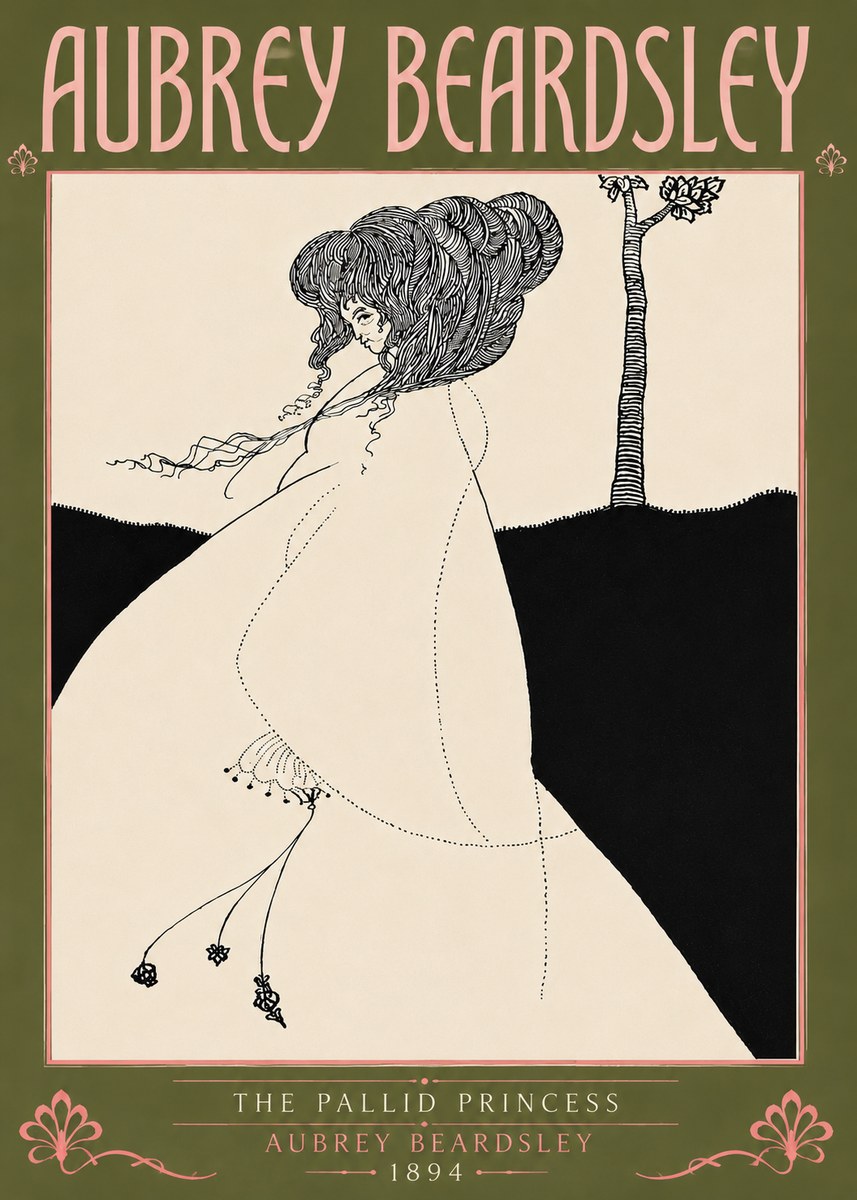 Aubrey Beardsley The Pallid Princess No5 - Póster