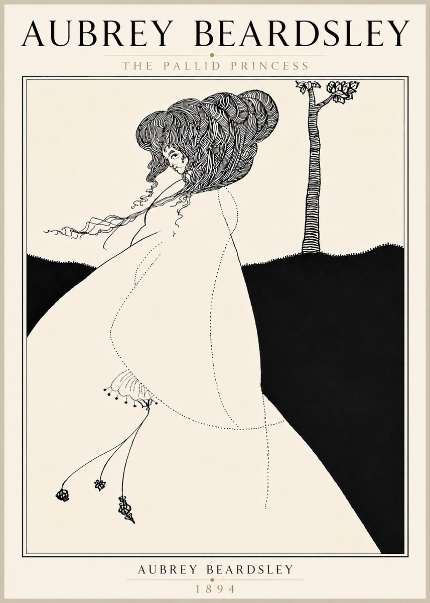 Aubrey Beardsley The Pallid Princess No6 - Póster