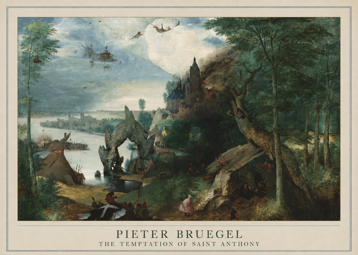 Pieter Bruegel The Temptation of Saint Anthony No4 - Póster