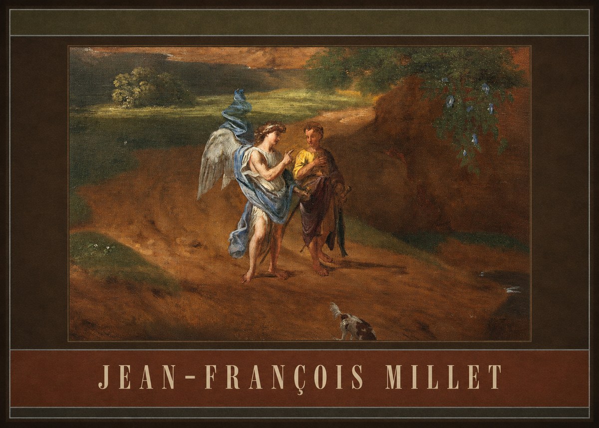 Jean-François Millet Tobias and the Angel No4 - Póster