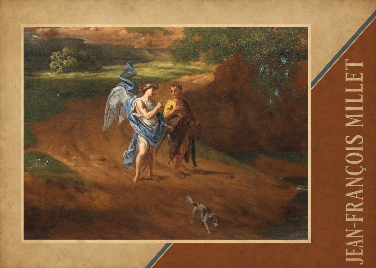 Jean-François Millet Tobias and the Angel No5 - Póster