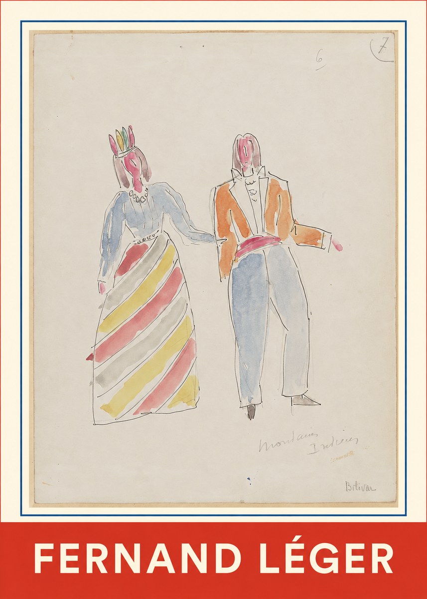 Fernand Léger Montagnes Indiennes No1 - Póster