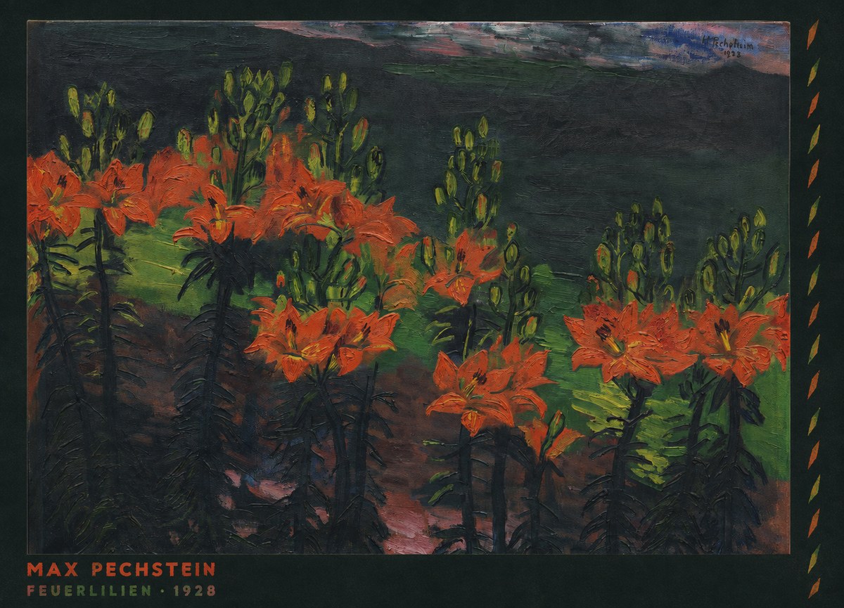 Max Pechstein Feuerlilien No6 - Póster