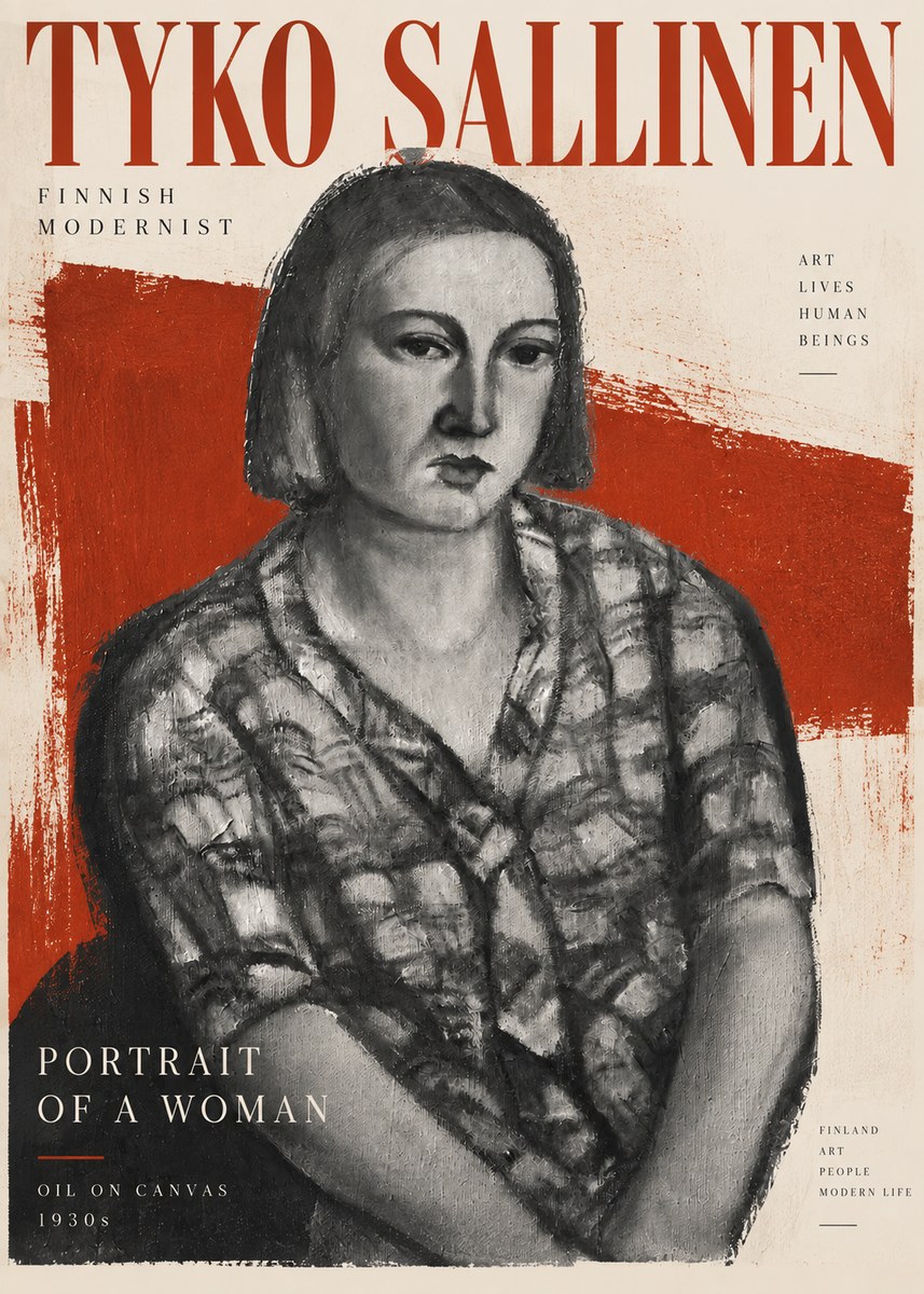 Tyko Sallinen Portrait of a Woman I No2 - Póster