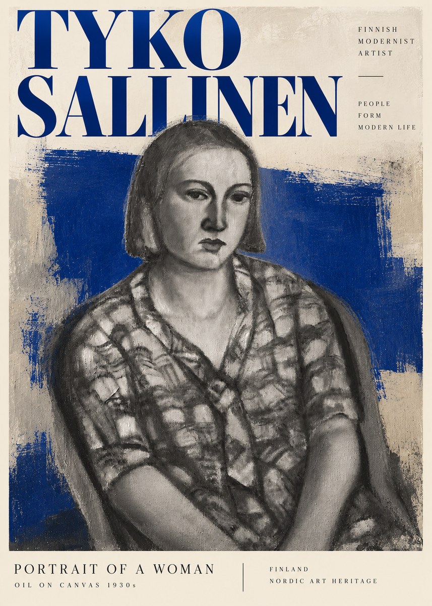 Tyko Sallinen Portrait of a Woman I No4 - Póster