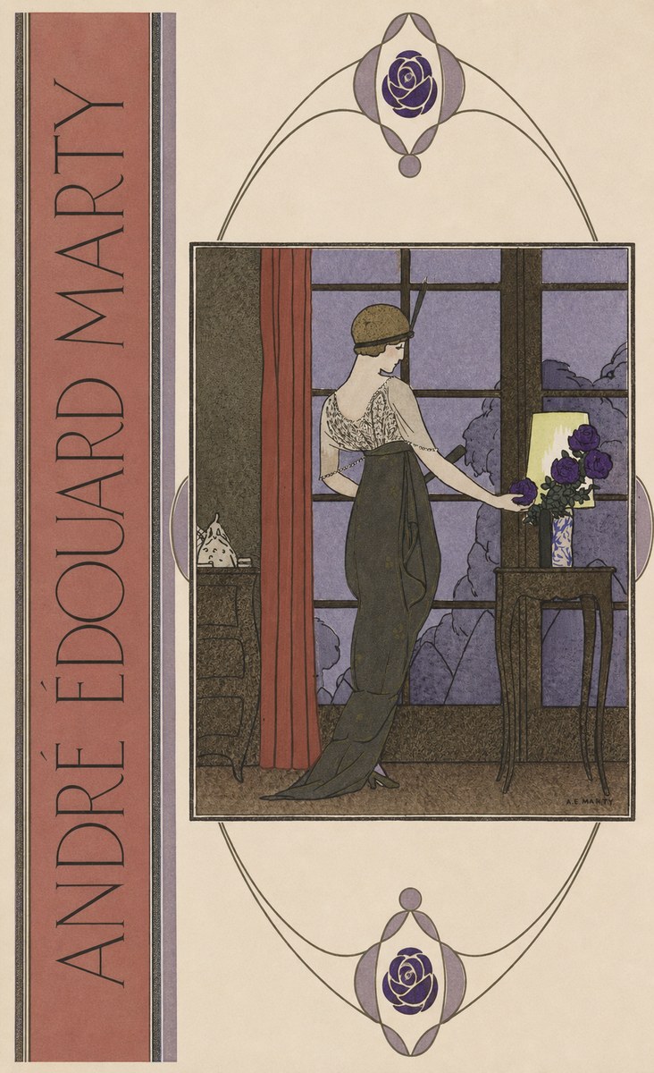 André Édouard Marty Lady at the Window with Roses No2 - Póster